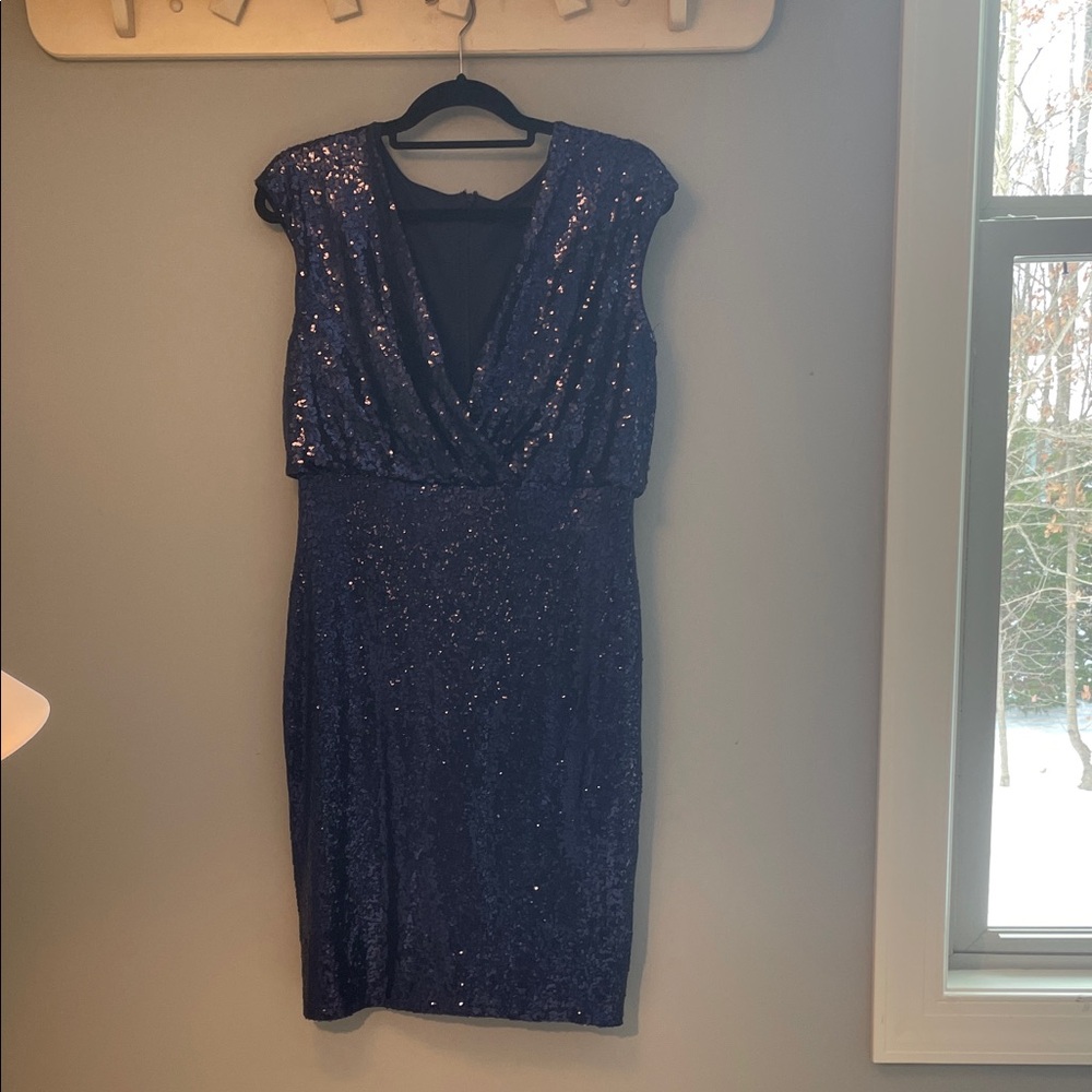 Tadashi Shoji Navy Sequin Dress